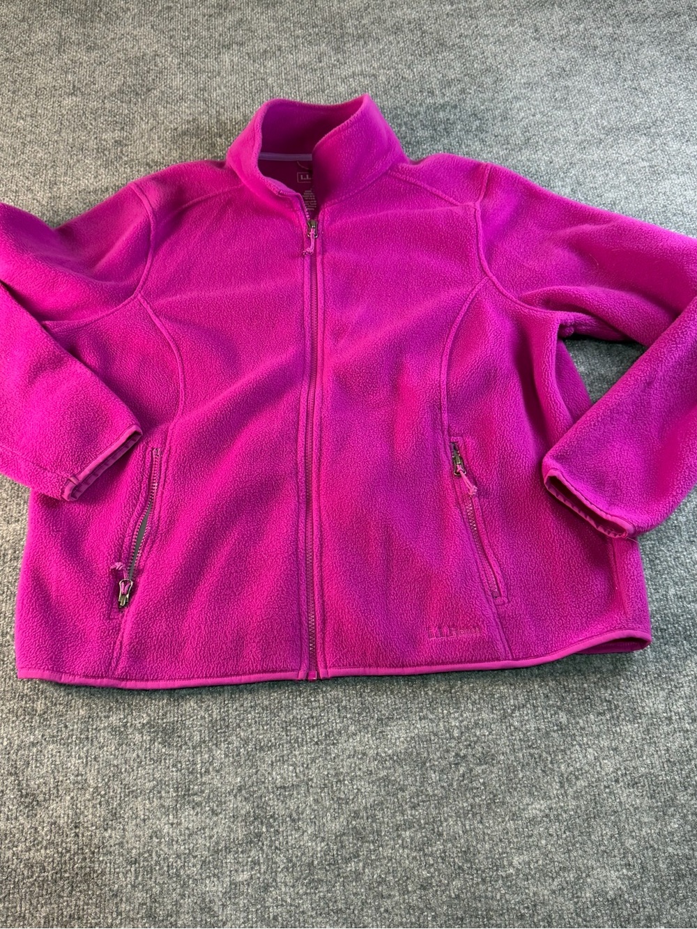 L.L.Bean Magenta Fleece Full Zip Jacket XL 💜